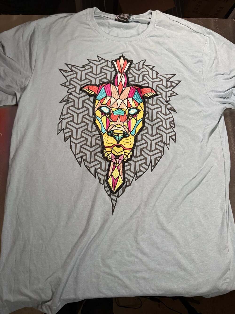 Genuine Authentic Garments Geometric Lion Graphic T-Shirt 3X-Large